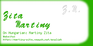 zita martiny business card